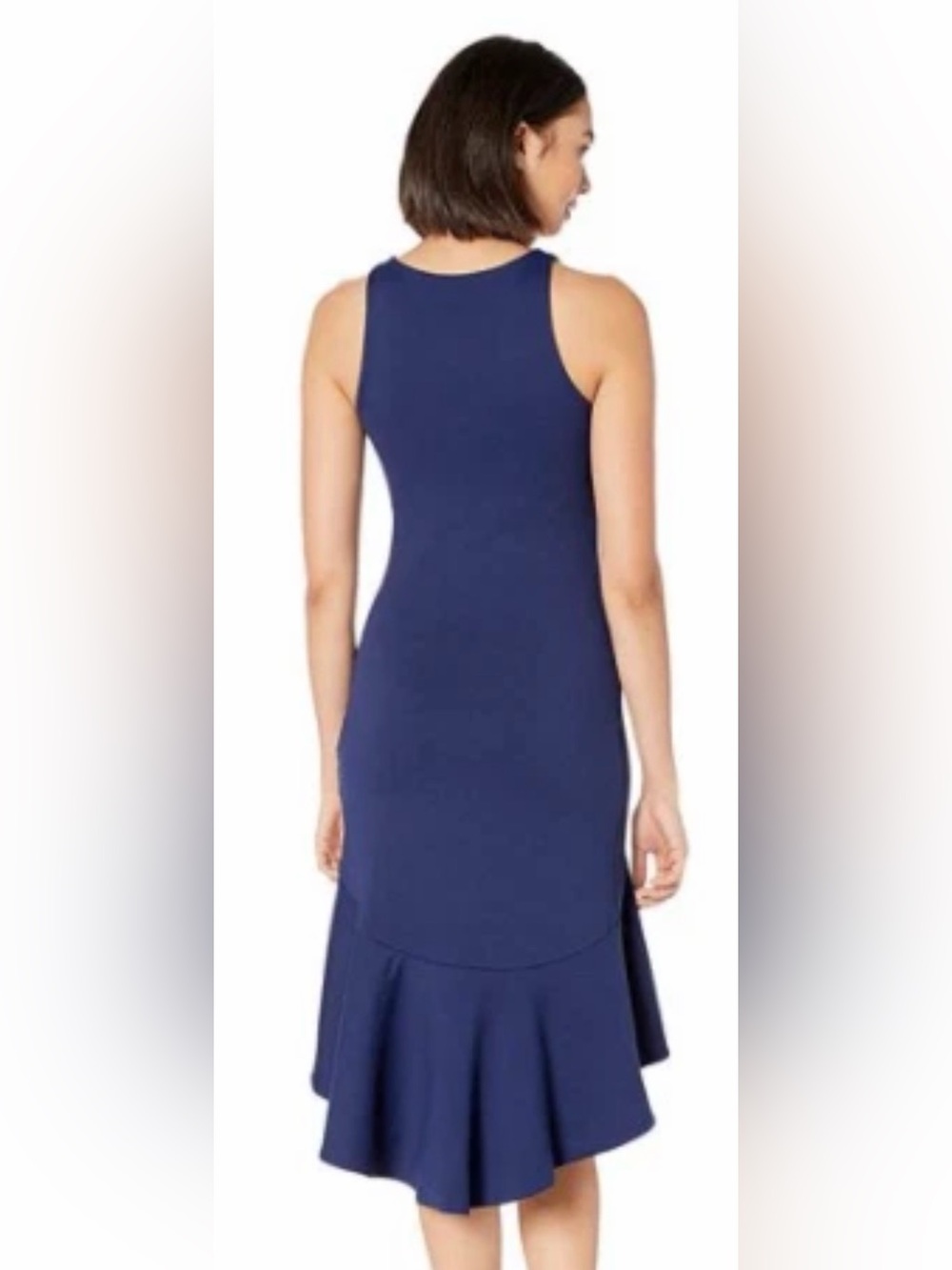 Susana Monaco Deep Sea Ruffle High Low Cocktail Dress Blue NWT Size M - Picture 2 of 6